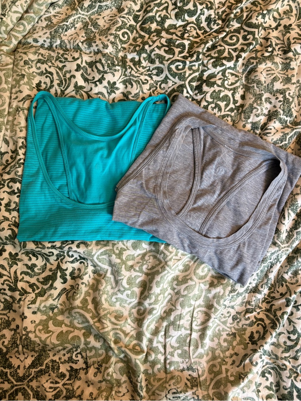 lululemon athletica Ribbed Tank Duo in Teal and Gray